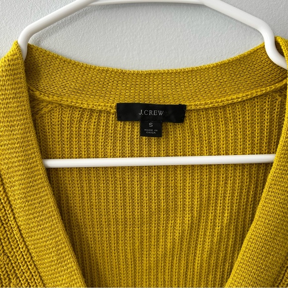 J. Crew V-Neck Cotton Blend Button Cardigan Chartreuse Size Small AX752 - Picture 7 of 10